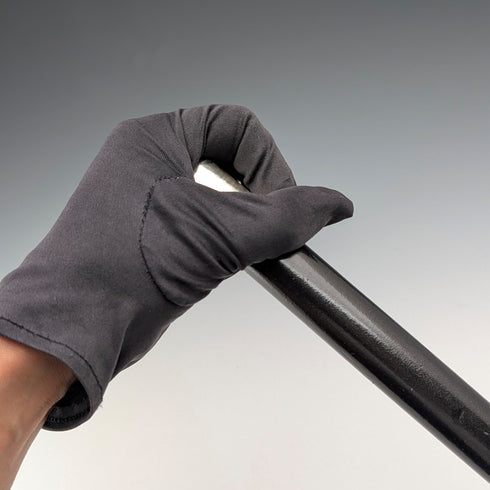 1897 British Antique Black Shaft Sterling Silver Rondelle Handle Walking Stick, 90cm, GL&Co